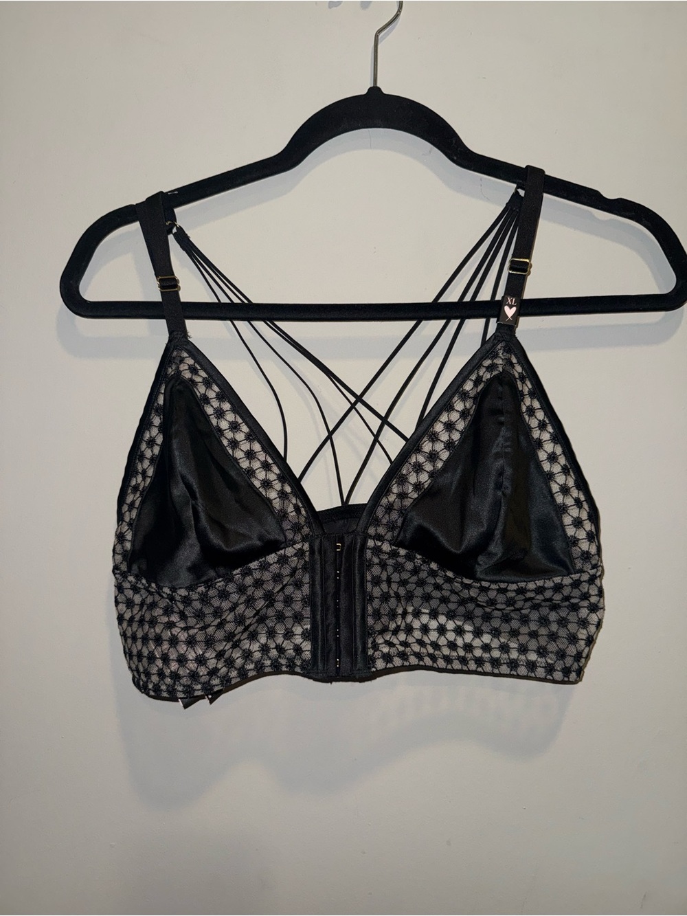 Victoria's Secret Black Lace & Satin Bralette with Strappy Back